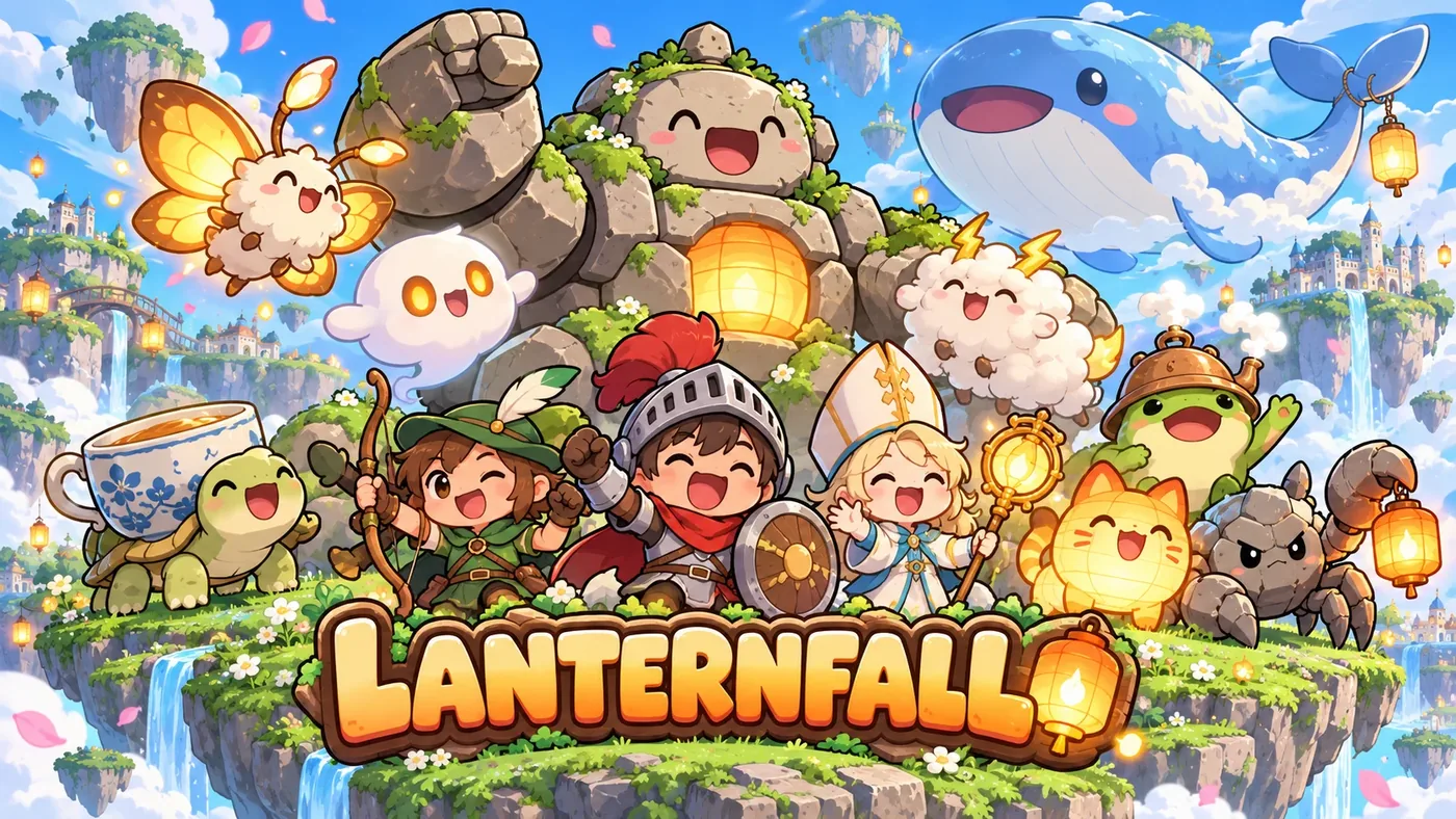 ภาพหลัก Lanternfall — ฮีโร่และเหล่ามอนบนเกาะลอยฟ้า