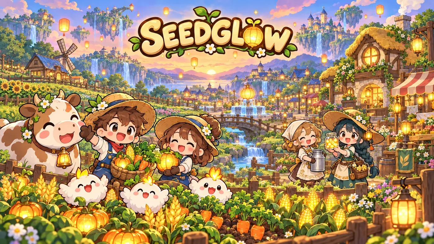 ภาพหลัก Seedglow — เด็กชาวไร่กับวัวในฟาร์มเรืองแสง